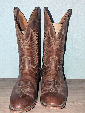 Boulet  Men’s Brown Leather Western Cowboy Boots 9 5E Ultra Wide